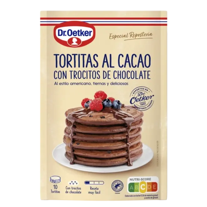 Dr. Oetker Tortitas al cacao con trocitos de chocolate