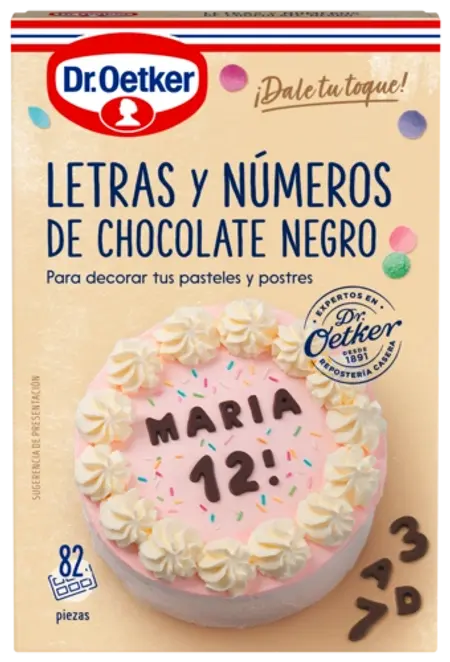 Dr. Oetker Letras y números de chocolate