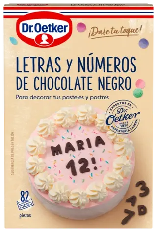 Letras y Números de Chocolate Dr. Oetker