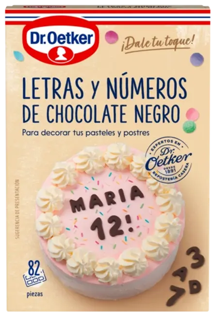 Letras y Números de Chocolate Dr. Oetker
