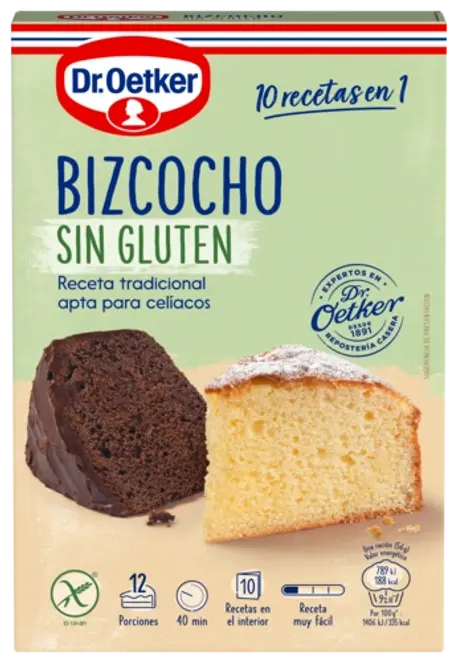 Dr. Oetker Bizcocho Sin Gluten 10 en 1