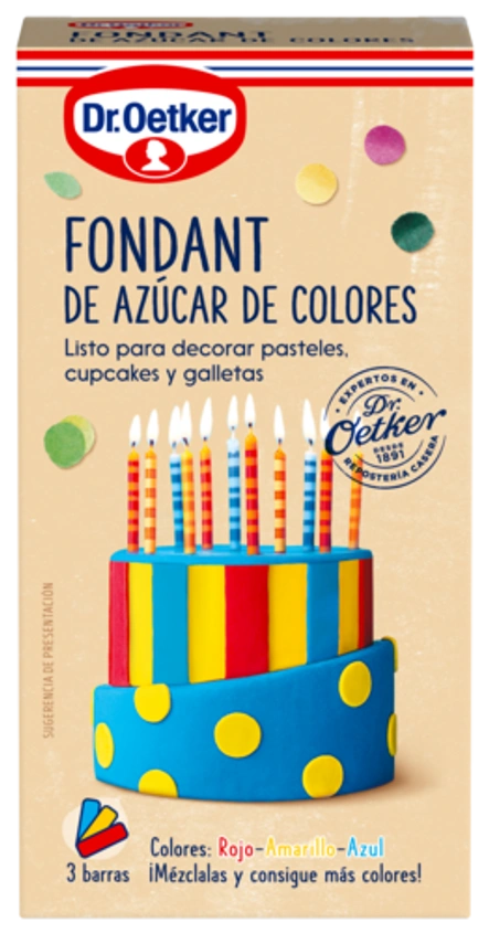 Fondant de azúcar de colores Dr. Oetker (opcional)