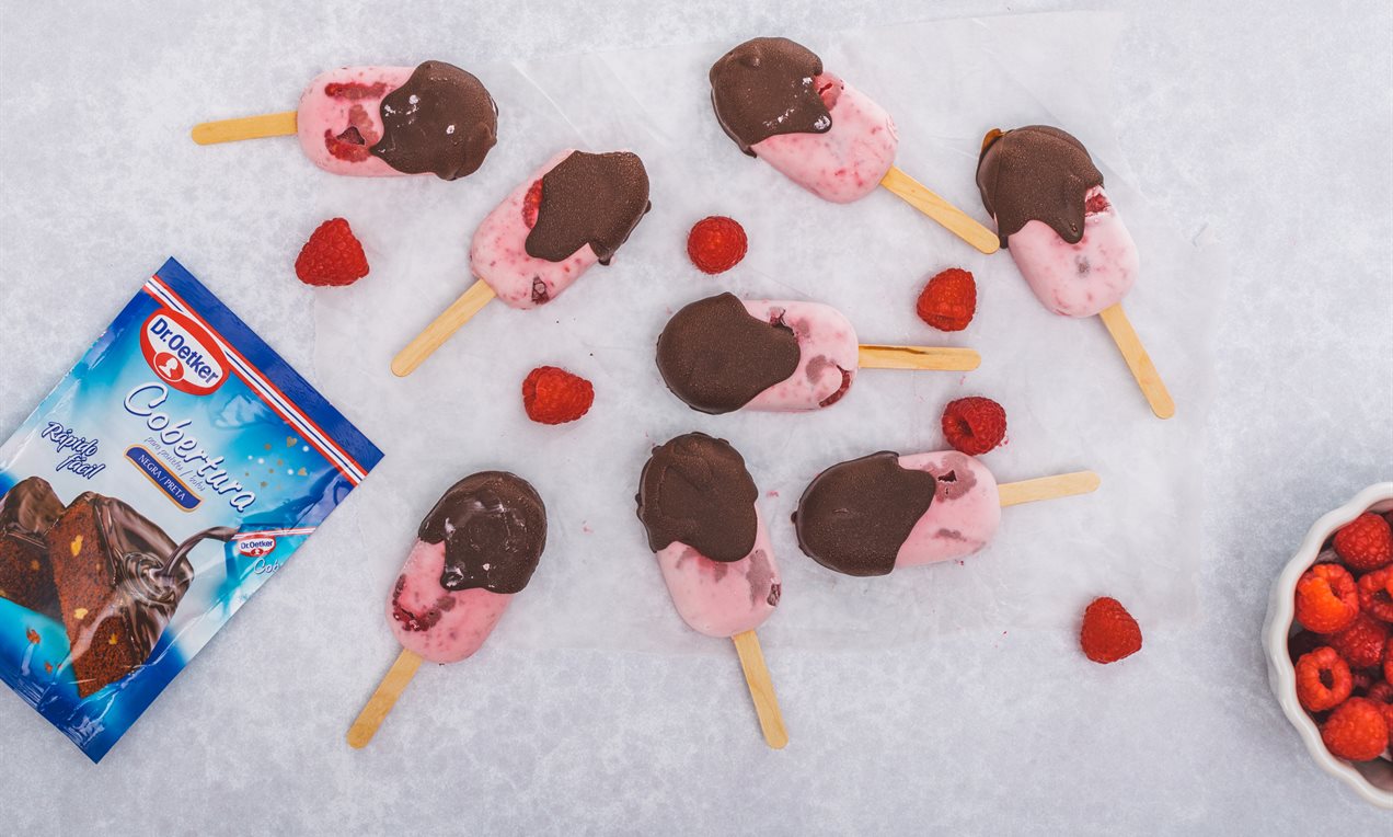 Polos de Frambuesa y Chocolate
