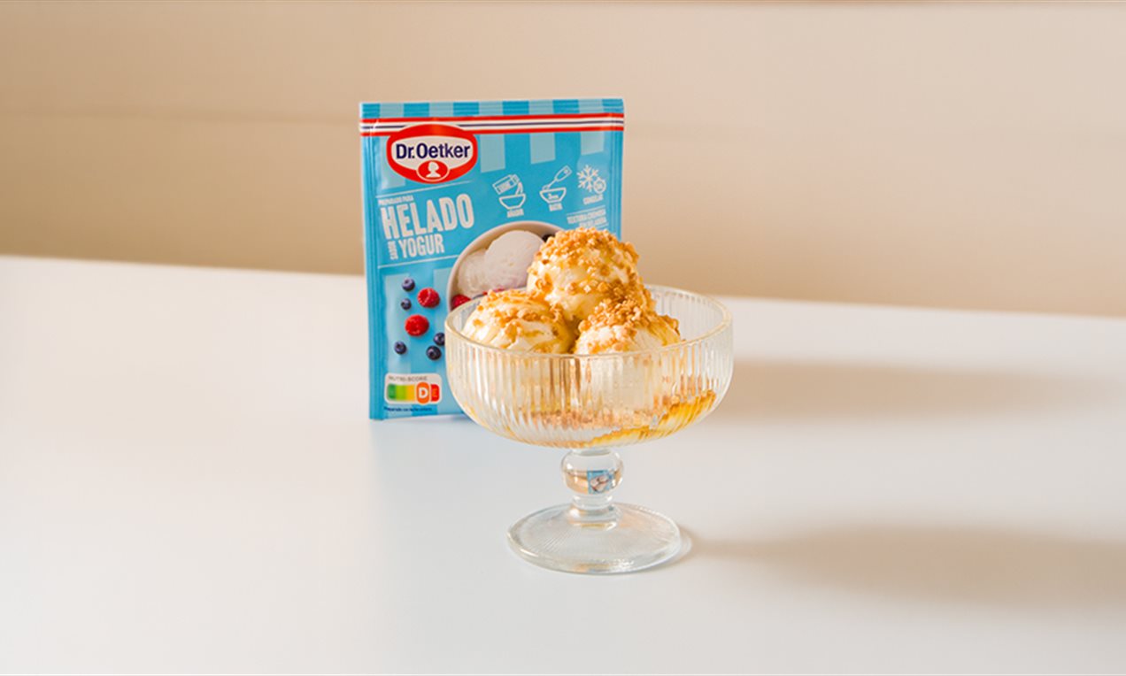 Helado sabor Yogur con miel y Almendra Crocanti