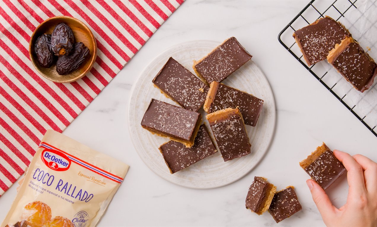 Barritas de chocolate y caramelo saludables