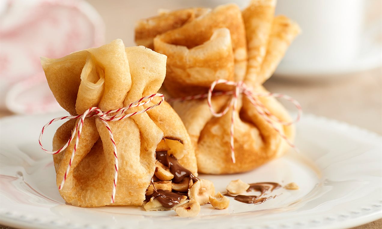 Bolsitas de crepes con Nutella