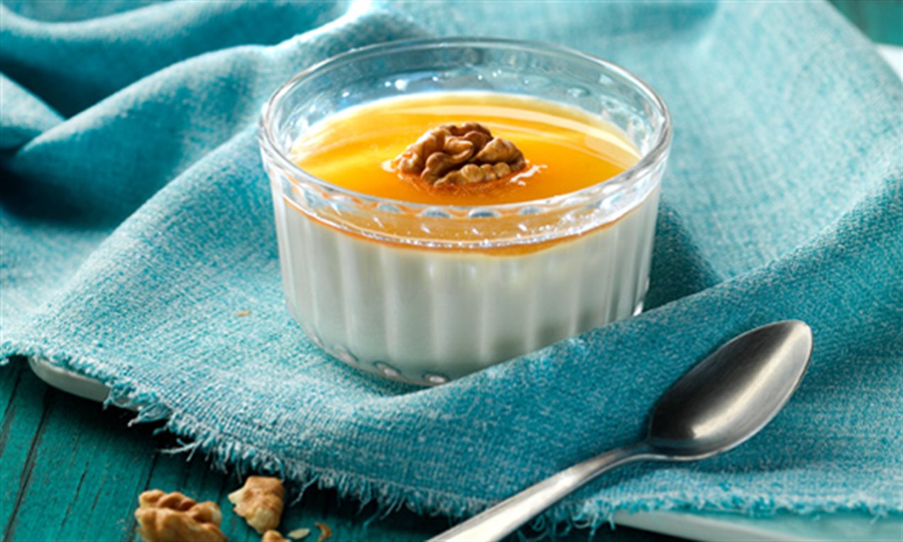 Panna Cotta con miel y nueces