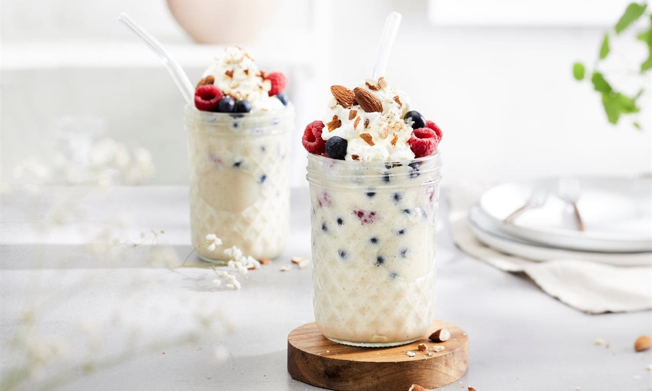 Batido vegano de vainilla y almendras